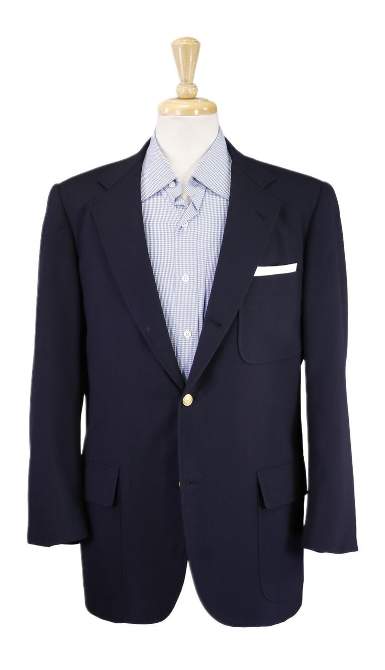 Brooks Brothers Vintage Navy Patch Pocket Gold Button 3/2 Lapel Wool Blazer 40R
